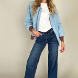 Stevie Denim Varsity Jacket - Tribal