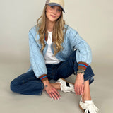 Stevie Denim Varsity Jacket - Tribal