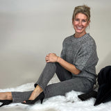 Audrey Mid-Rise Pull-On Slim Glitter Jeans - Tribal