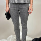 Audrey Mid-Rise Pull-On Slim Glitter Jeans - Tribal