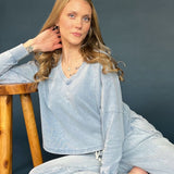 Delphine Knit V-Neck Sweatshirt - Z Supply