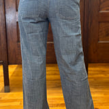 L.L.Bean Lakewashed Pull-On Wide Leg Chambray Chinos