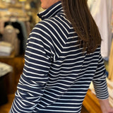 L.L.Bean Lakewashed Double-Knit Quarter-Snap, Stripe